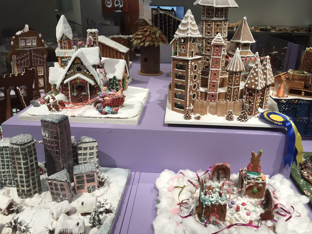 image shows the Gingerbread house exhibition at the ArcDes museum in Stockholm