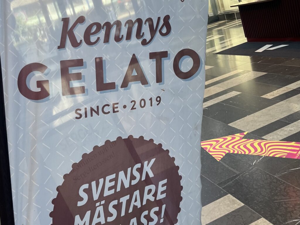 image shows sign for dessert spot Kenny's Gelato