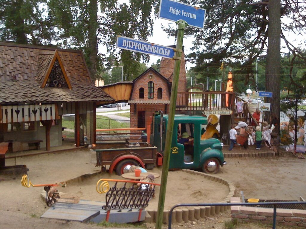 image shows Mulle Meck playground in Stockholm