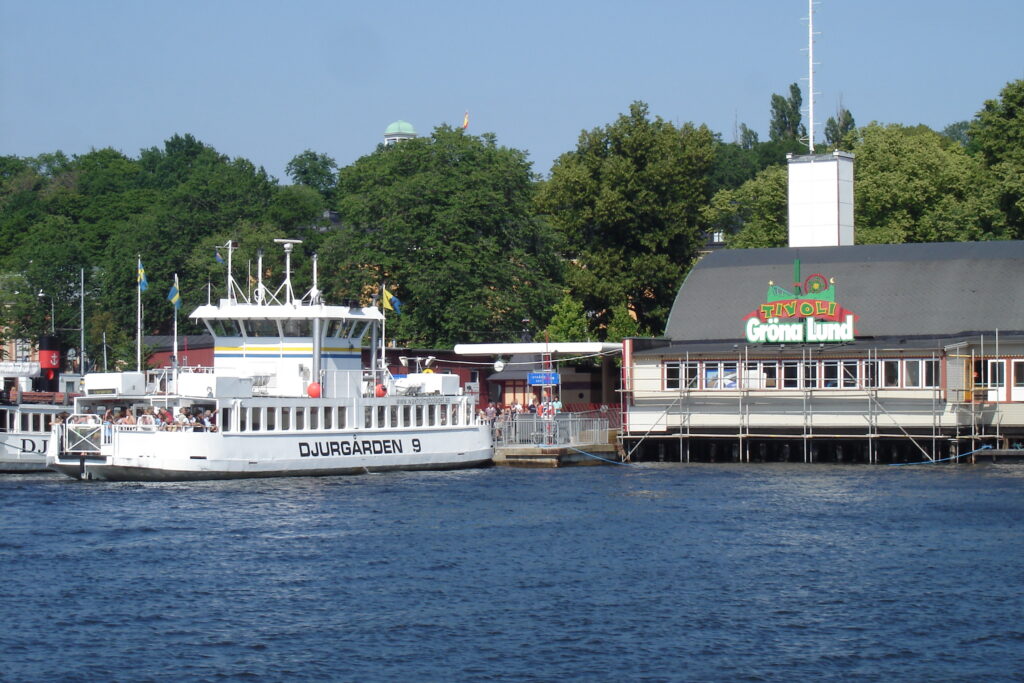 image shows ferry from Stockholm to Djurgarden
