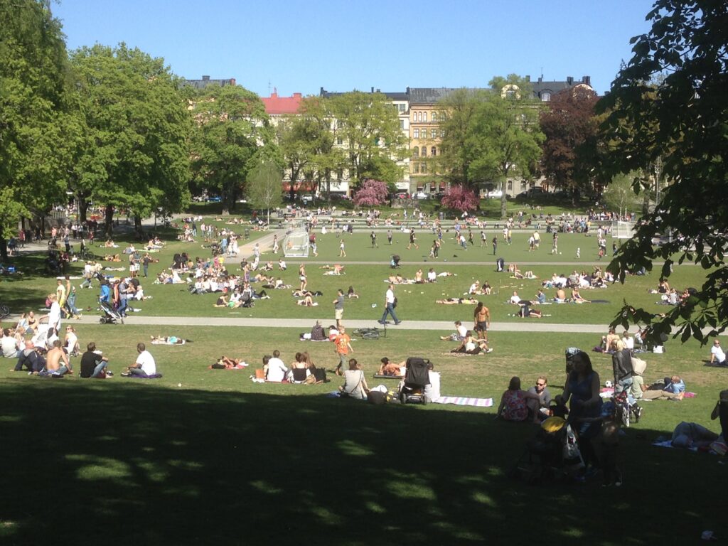 image shows Vasaparken where kids can enjoy outdoor fun in Stockholm