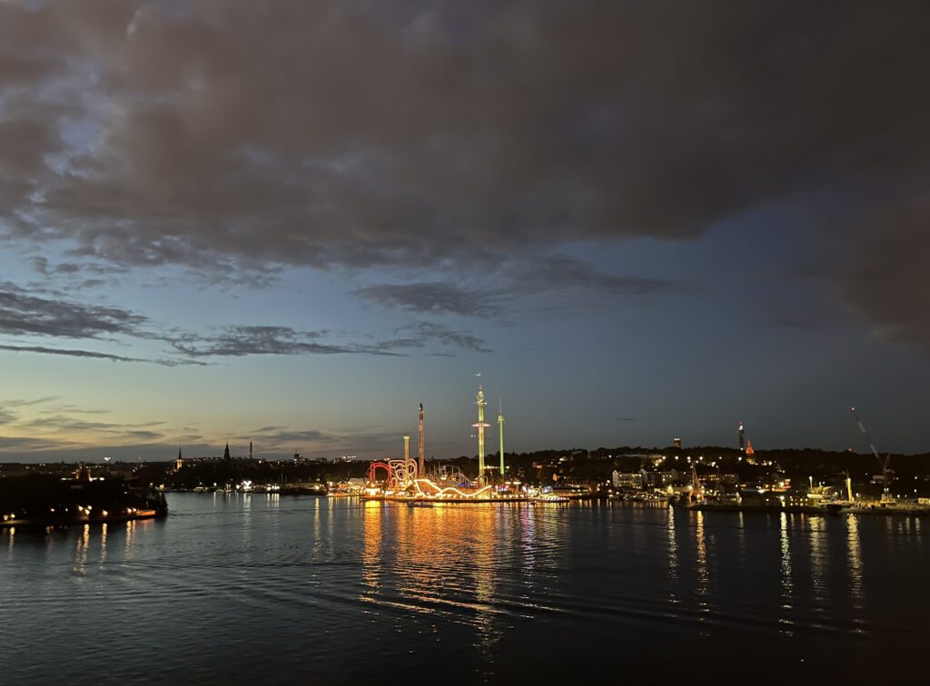 image shows the view from Ersta terrace in Stockholm