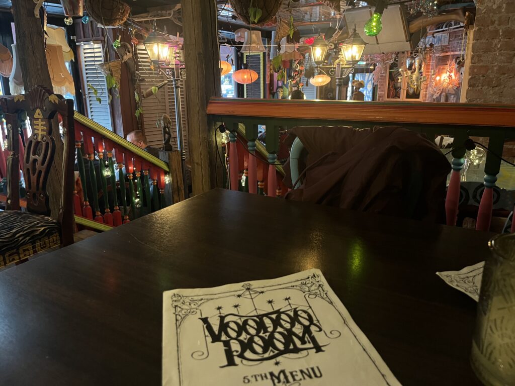 image shows inside cozy winter restaurant in Stockholm called Voodoo Room
