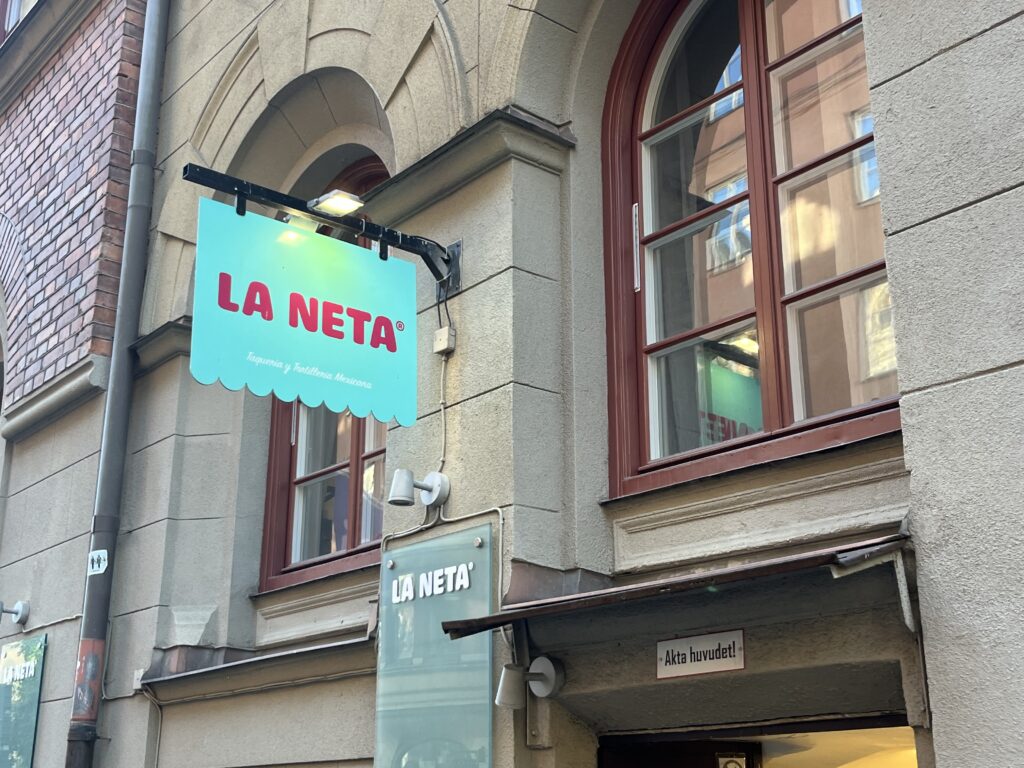 image shows the outside of La Neta Mexican food restaurant