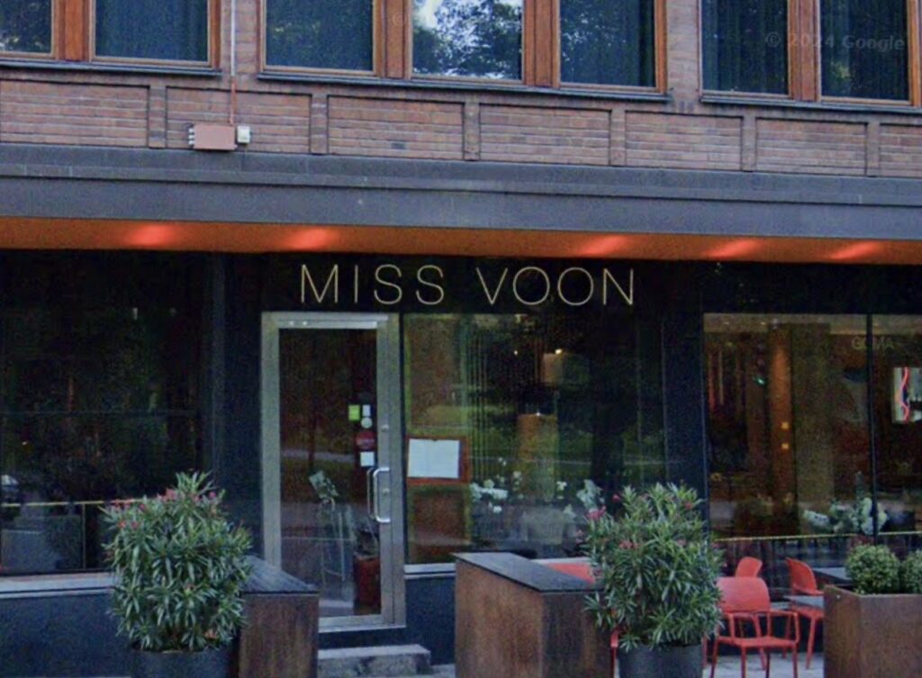 image shows outside of restaurant Miss Voon in Stockholm