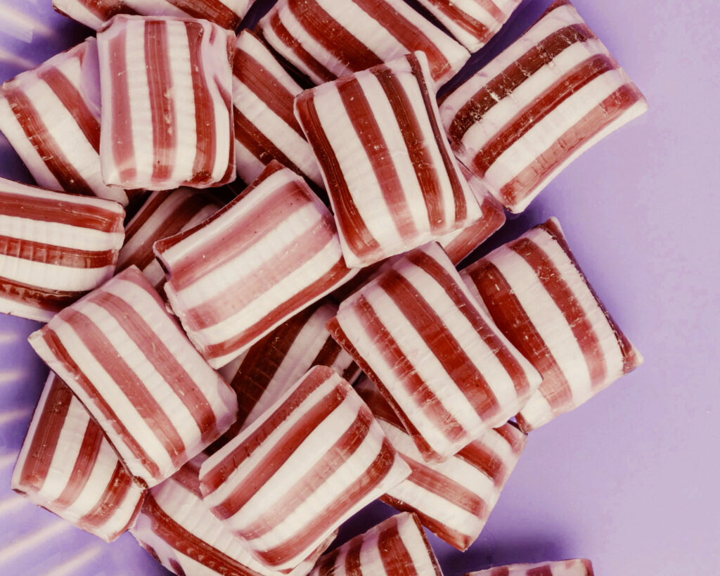 image shows peppermint candies