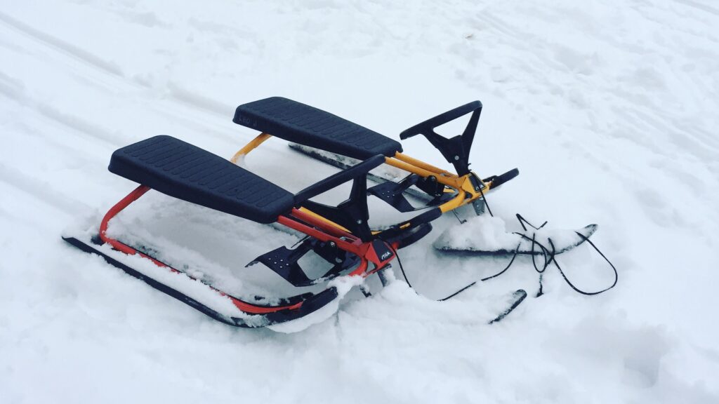 image shows sleds in Stockholm
