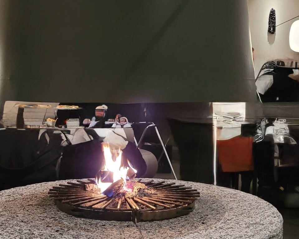 image shows fireplace at Solen restaurant